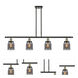 Ballston Small Bell 4 Light 48 inch Black Antique Brass Island Light Ceiling Light in Plated Smoke Glass