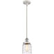 Ballston Bell LED 5 inch Polished Chrome Mini Pendant Ceiling Light in Clear with Cage