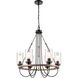 Paladin LED 25 inch Matte Black Chandelier Ceiling Light in Seedy Glass