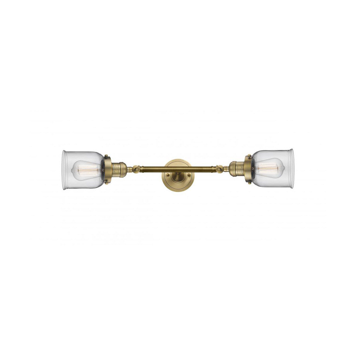 Franklin Restoration Small Bell LED 5 inch Brushed Brass Bath Vanity Light Wall Light in Clear Glass, Franklin Restoration