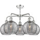 Ballston Athens Deco Swirl 5 Light 26 inch Polished Chrome Stem Hung Chandelier Ceiling Light