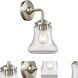 Nouveau Bellmont 1 Light 6 inch Brushed Satin Nickel Sconce Wall Light in Clear Glass, Nouveau