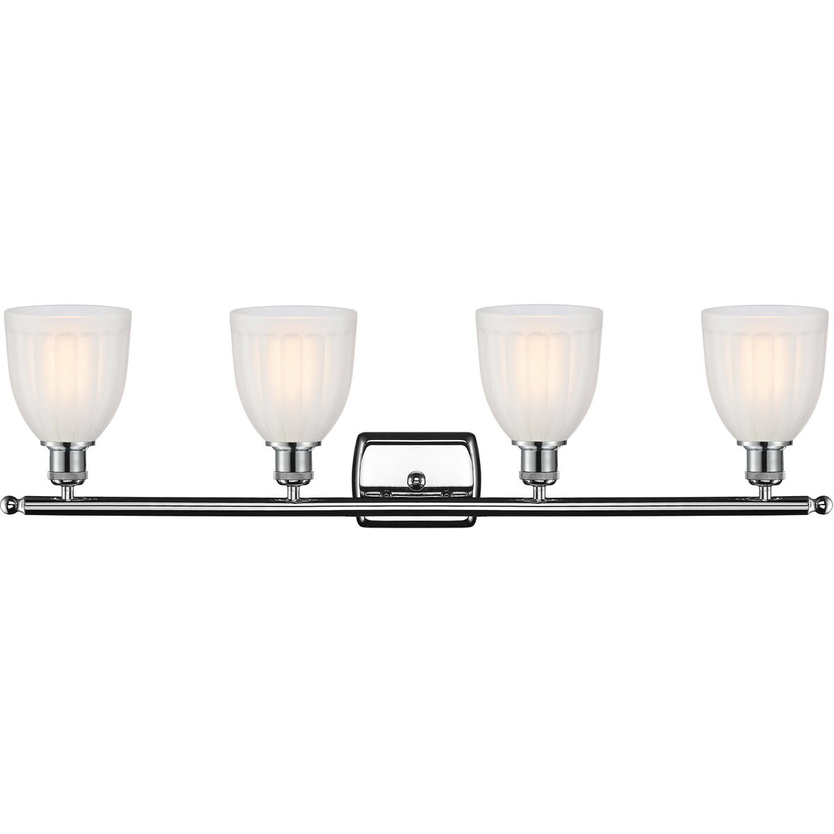 Ballston Brookfield LED 36 inch Polished Chrome Bath Vanity Light Wall Light in White Glass, Ballston