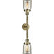 Franklin Restoration Small Bell LED 15 inch Antique Brass Bath Vanity Light Wall Light in Silver Plated Mercury Glass, Franklin Restoration