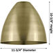 Ballston Dome LED 12 inch Antique Copper Pendant Ceiling Light