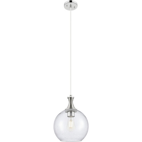 Astor 1 Light 10 inch Polished Nickel Mini Pendant Ceiling Light in Seedy Glass