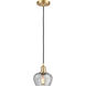 Ballston Fenton 1 Light 7 inch Satin Gold Mini Pendant Ceiling Light in Clear Glass, Ballston