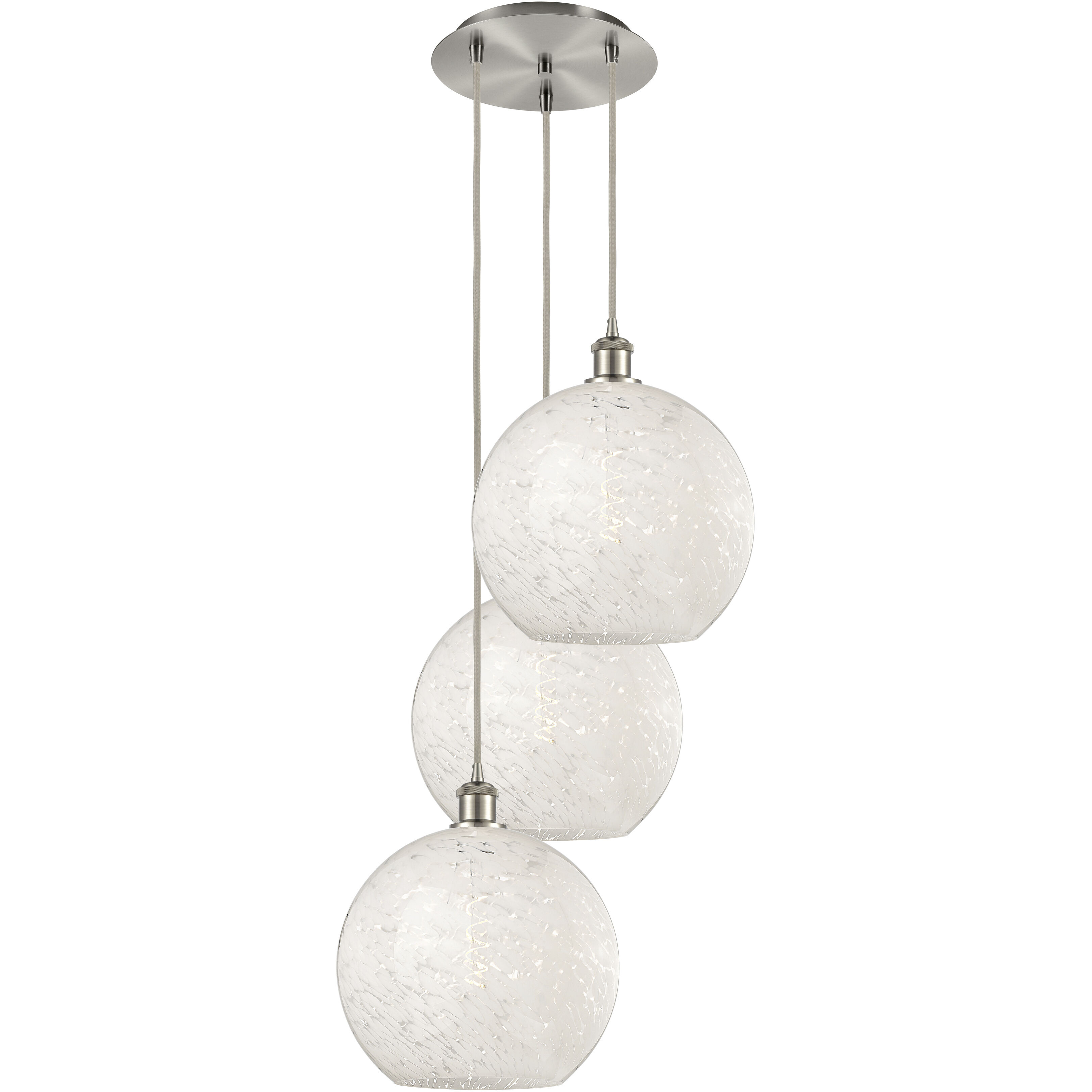 Ballston White Mouchette 3 Light 18.50 inch Pendant