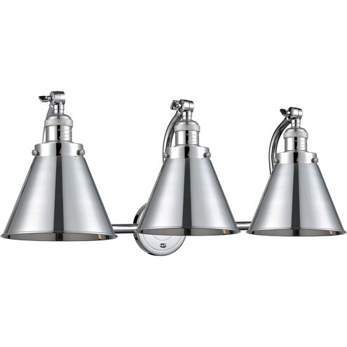 Franklin Restoration Appalachian 3 Light 28 inch Polished Chrome Bath Vanity Light Wall Light, Franklin Restoration