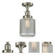 Franklin Restoration Stanton LED 6 inch Brushed Satin Nickel Semi-Flush Mount Ceiling Light, Franklin Restoration