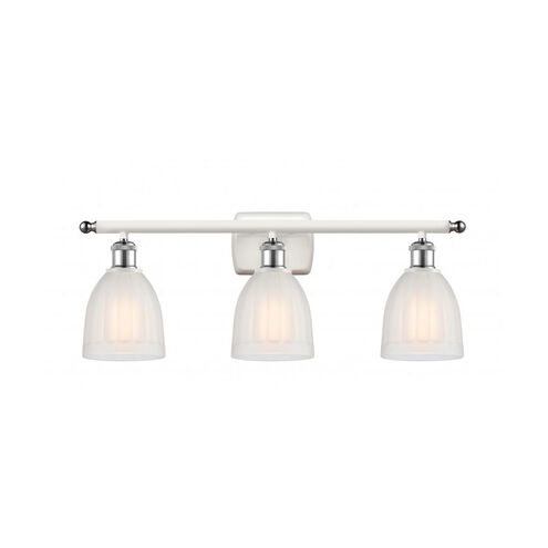 Ballston Brookfield LED 26 inch White and Polished Chrome Bath Vanity Light Wall Light in White Glass, Ballston