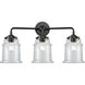 Nouveau Canton 3 Light 24 inch Oil Rubbed Bronze Bath Vanity Light Wall Light in Clear Glass, Nouveau