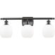 Ballston Belfast LED 26 inch Oil Rubbed Bronze Bath Vanity Light Wall Light in Matte White Glass, Ballston