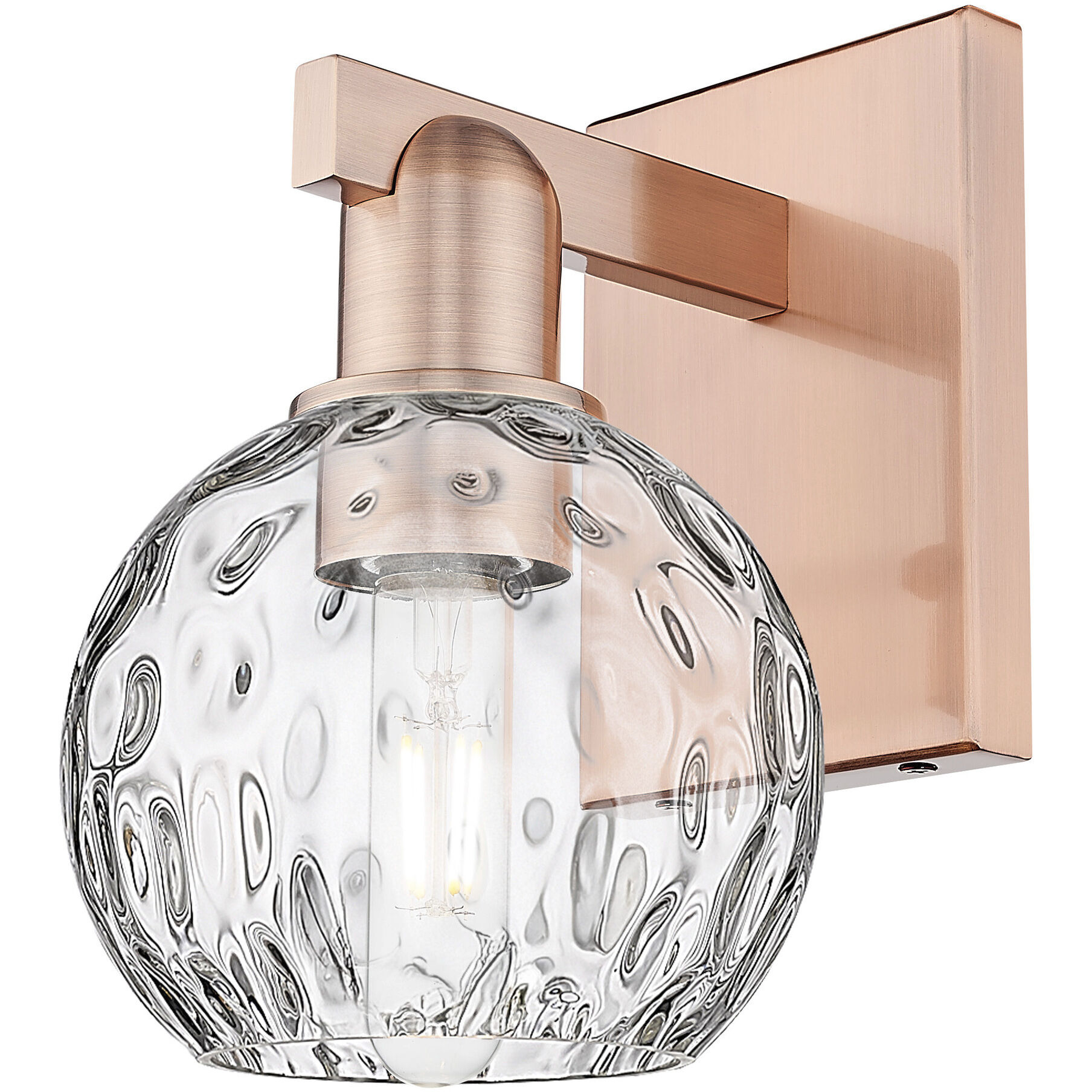 Arcadia Athens Water Glass Armed Sconce Wall Light in Antique Copper