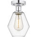 Edison Cindyrella 1 Light 6 inch Polished Chrome Semi-Flush Mount Ceiling Light in Clear Glass