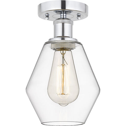 Edison Cindyrella 1 Light 6 inch Polished Chrome Semi-Flush Mount Ceiling Light in Clear Glass