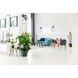Downtown Urban Newton Sphere Armed Sconce Wall Light in Matte Black, Clear