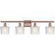 Ballston Niagra 4 Light 36 inch Antique Copper Bath Vanity Light Wall Light, Ballston
