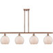 Ballston Farmhouse Chicken Wire 4 Light 48 inch Antique Copper Island Light Ceiling Light, Ballston