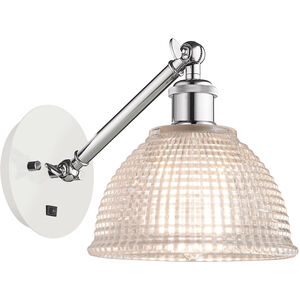 Ballston Arietta 1 Light 8 inch White and Polished Chrome Sconce Wall Light