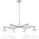 Newton Cone 6 Light 26 inch Satin Nickel Chandelier Ceiling Light in White Glass