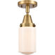 Franklin Restoration Dover 1 Light 5 inch Brushed Brass Flush Mount Ceiling Light in Matte White Glass