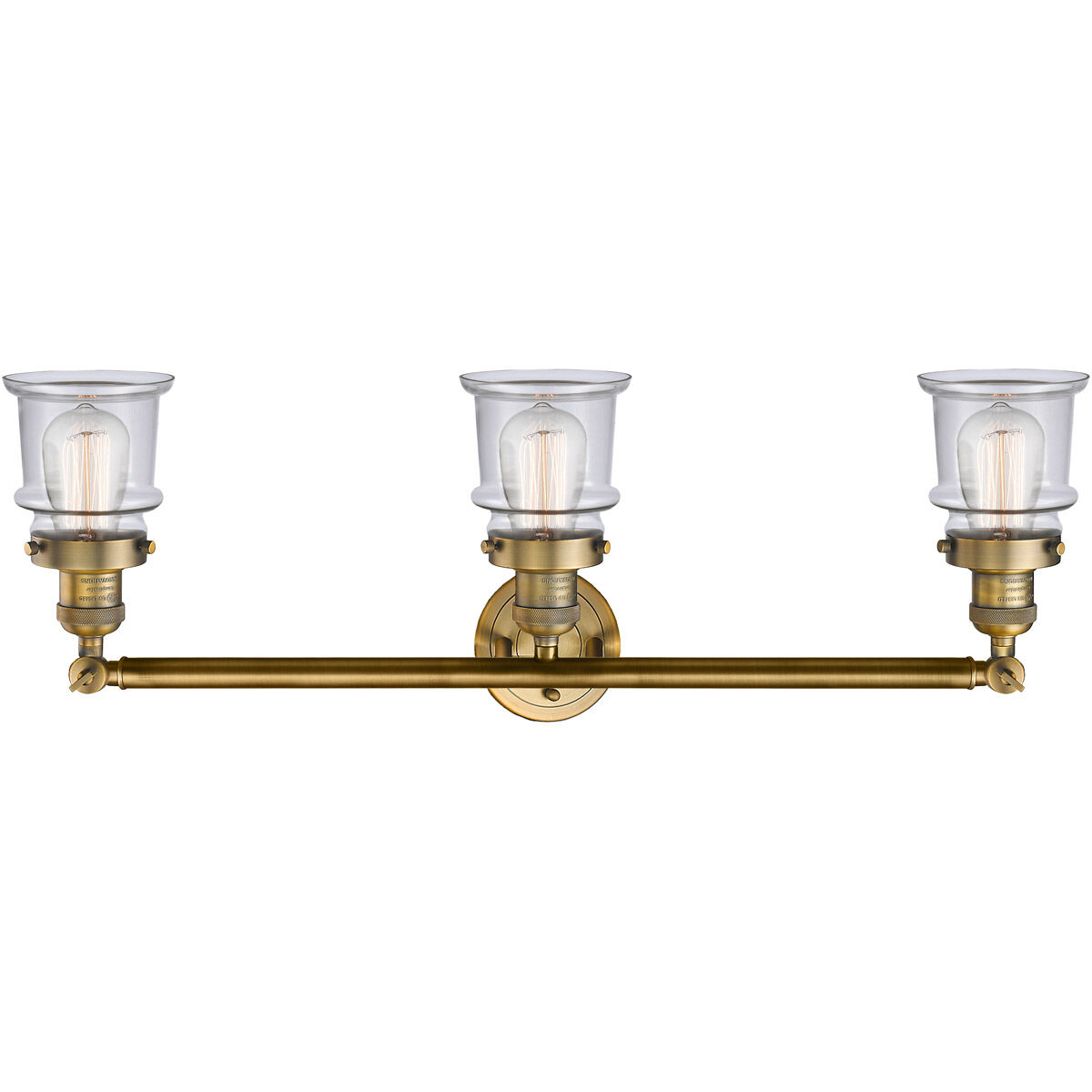 Franklin Restoration Small Canton LED 30 inch Brushed Brass Bath Vanity Light Wall Light in Clear Glass, Franklin Restoration