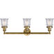 Franklin Restoration Small Canton LED 30 inch Brushed Brass Bath Vanity Light Wall Light in Clear Glass, Franklin Restoration