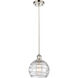 Ballston Deco Swirl 1 Light 8 inch Polished Nickel Mini Pendant Ceiling Light, Ballston