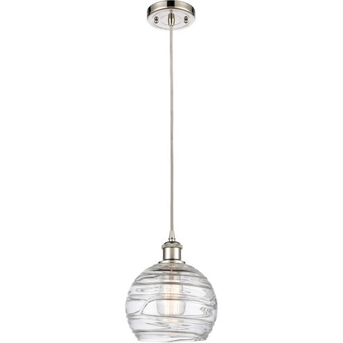 Ballston Deco Swirl 1 Light 8 inch Polished Nickel Mini Pendant Ceiling Light, Ballston