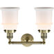 Franklin Restoration Canton LED 17 inch Antique Brass Bath Vanity Light Wall Light in Matte White Glass, Franklin Restoration