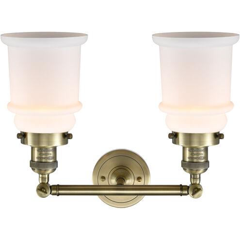 Franklin Restoration Canton LED 17 inch Antique Brass Bath Vanity Light Wall Light in Matte White Glass, Franklin Restoration