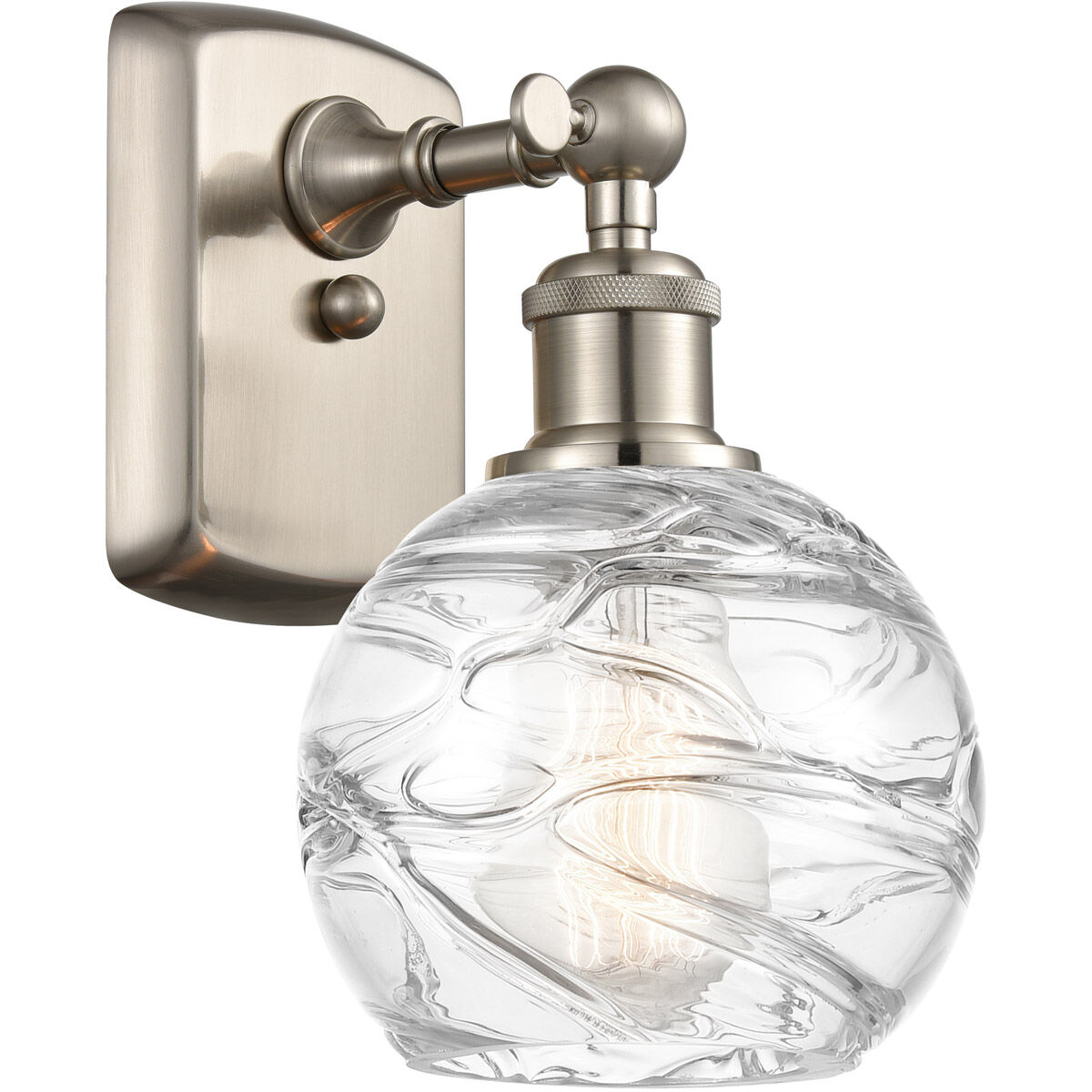 Ballston Small Deco Swirl 1 Light 6 inch Brushed Satin Nickel Sconce Wall Light, Ballston
