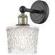 Niagra 1 Light 6.5 inch Black Antique Brass and Clear Sconce Wall Light