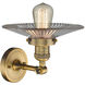 Franklin Restoration Halophane LED 9 inch Brushed Brass Semi-Flush Mount Ceiling Light in Clear Halophane Glass, Franklin Restoration