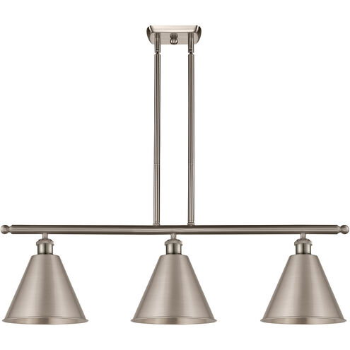 Ballston Cone 3 Light 39 inch Brushed Satin Nickel Island Light Ceiling Light