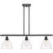 Ballston Ballston Dome 3 Light 36 inch Oil Rubbed Bronze Island Light Ceiling Light in Clear Glass