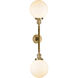 Franklin Restoration Large Beacon LED 19 inch Brushed Brass Bath Vanity Light Wall Light in Matte White Glass, Franklin Restoration