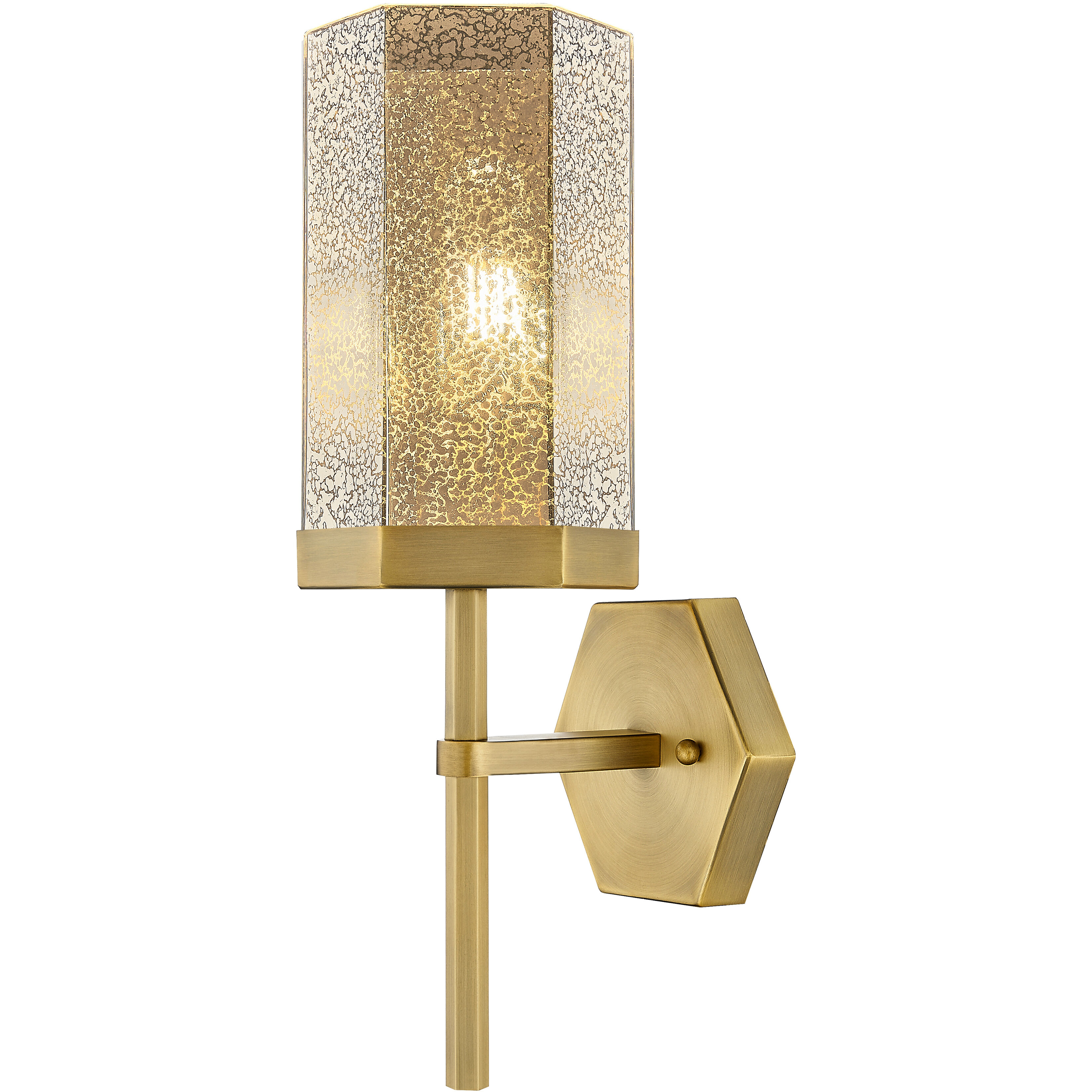 Downtown Urban Blakeley Wallchiere Wall Light in Brushed Brass, Mercury