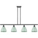 Ballston Plymouth Dome LED 48 inch Matte Black Island Light Ceiling Light in Matte Seafoam