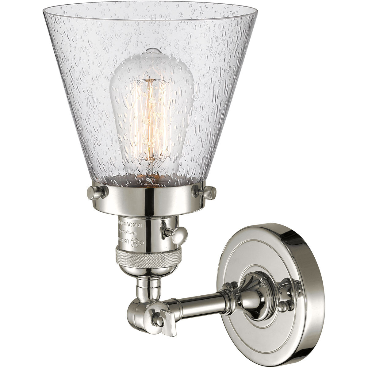 Franklin Restoration Small Cone LED 6 inch Polished Nickel Sconce Wall Light, Franklin Restoration