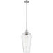 Chelsea 1 Light 8 inch Brushed Satin Nickel Mini Pendant Ceiling Light in Seedy Deco Swirl Glass