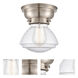 Aditi Olean LED 6.75 inch Brushed Satin Nickel Flush Mount Ceiling Light in Seedy Glass, Aditi