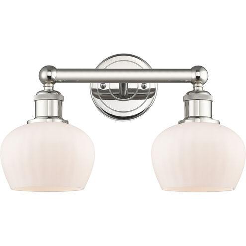 Fenton 2 Light 15.5 inch Polished Nickel Bath Vanity Light Wall Light in Matte White