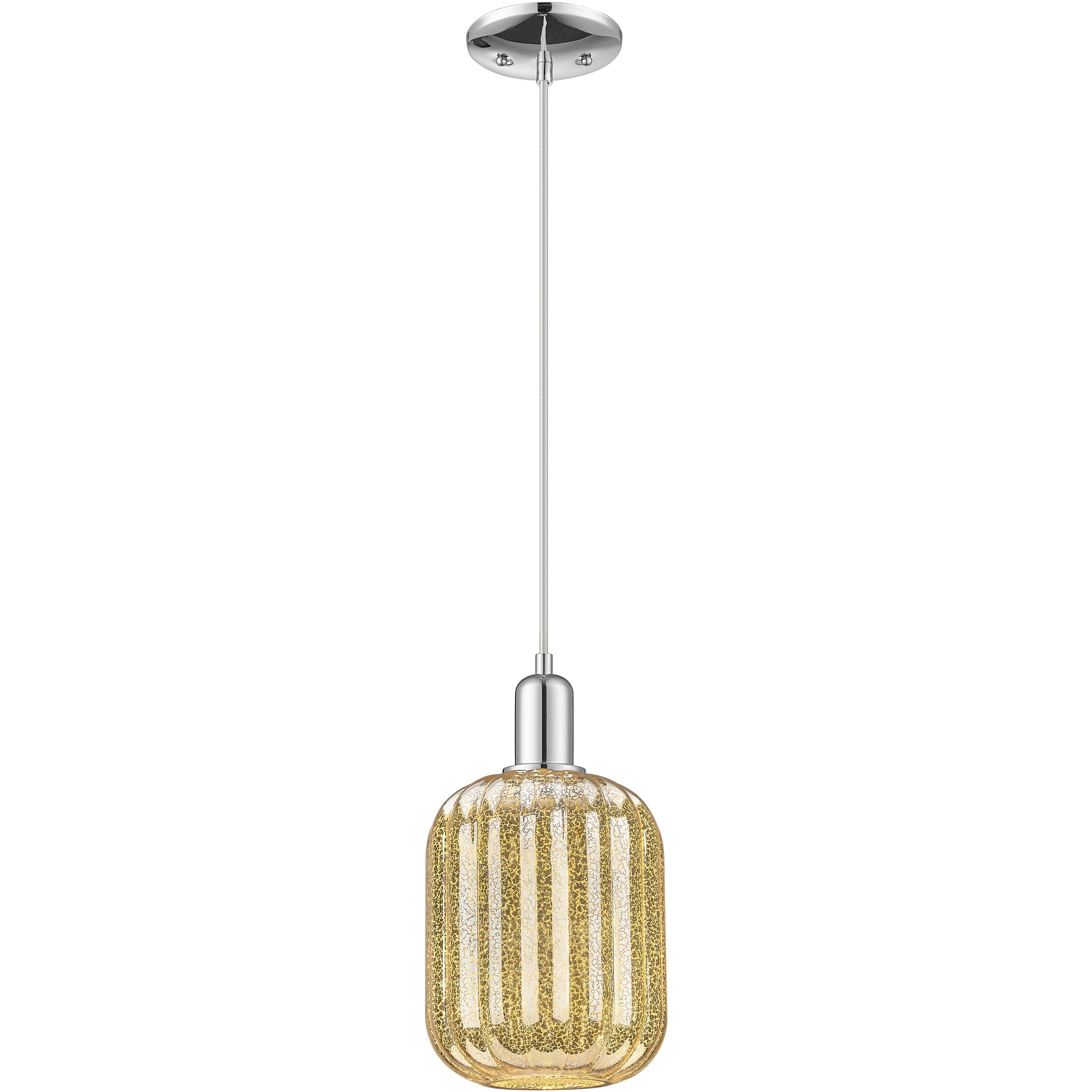 Preston 1 Light 6.75 inch Polished Chrome Mini Pendant Ceiling Light in Mercury Glass