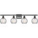 Ballston Athens Water Glass 4 Light 36 inch Matte Black Bath Vanity Light Wall Light