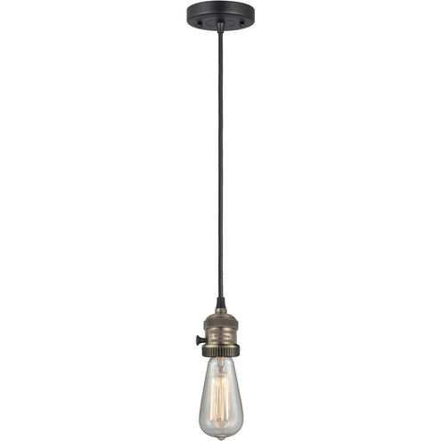 Franklin Restoration Canton LED 6 inch Black Antique Brass Mini Pendant Ceiling Light in Seedy