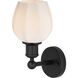 Edison Norfolk 1 Light 6 inch Matte Black Sconce Wall Light in Matte White Glass