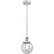 Ballston Beacon 1 Light 6 inch White and Polished Chrome Mini Pendant Ceiling Light in Seedy Glass