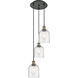 Ballston Bella 3 Light 12 inch Black Antique Brass Cord Hung Multi Pendant Ceiling Light